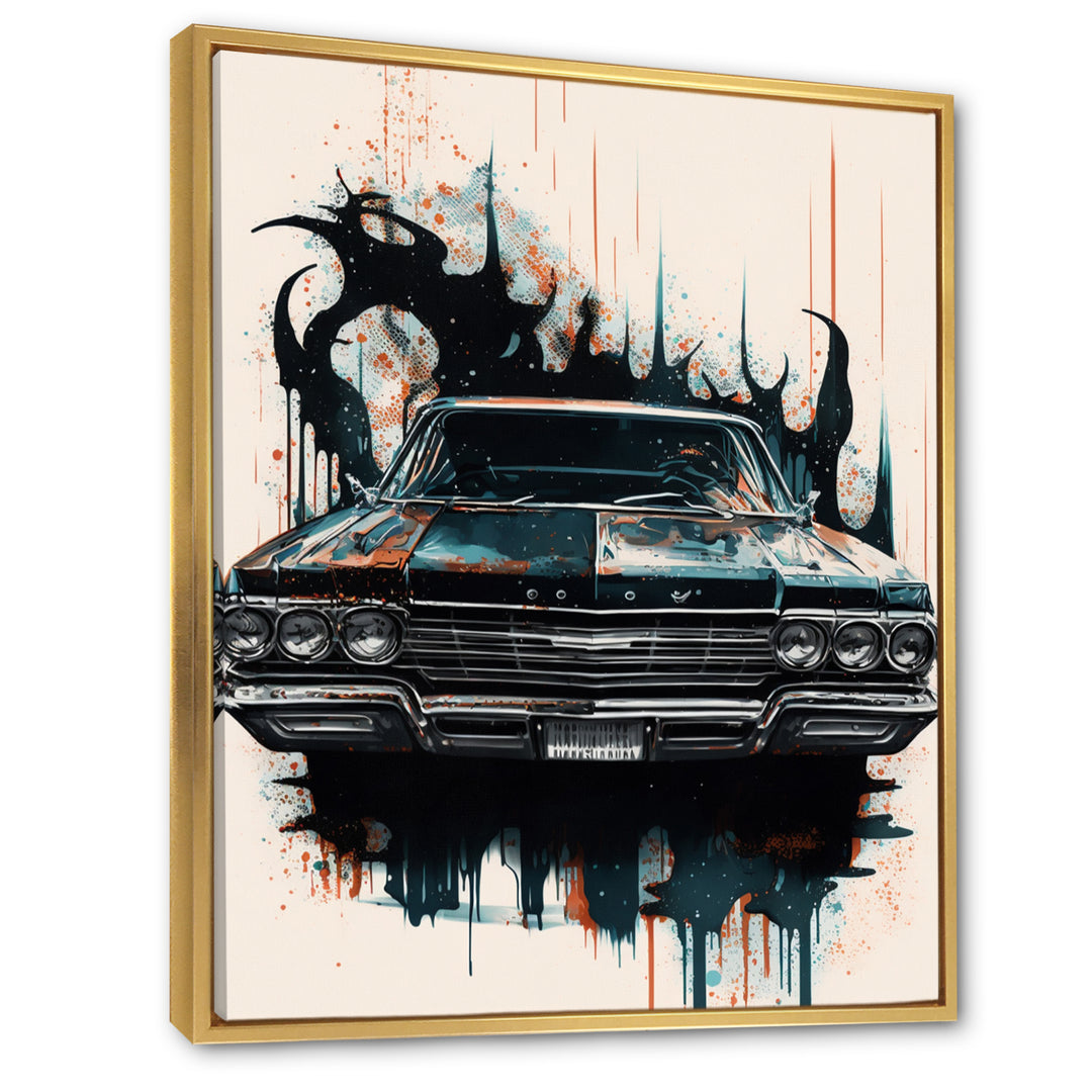 Black And Cream Expressions Of Classic Cars - Cars Retro Canvas Wall Art