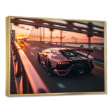 Fast Car On The Highway - Cars Race Exotic Canvas Wall Art