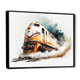 Train On The Tracks - Transportation Train Canvas Wall Art