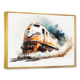 Train On The Tracks - Transportation Train Canvas Wall Art