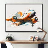 Airplane In The Air - Transportation Plane Canvas Wall Art