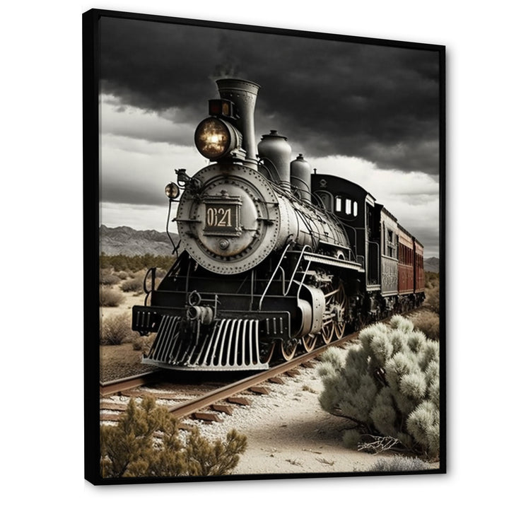 Train On The Track I - Transportation Train Canvas Wall Art