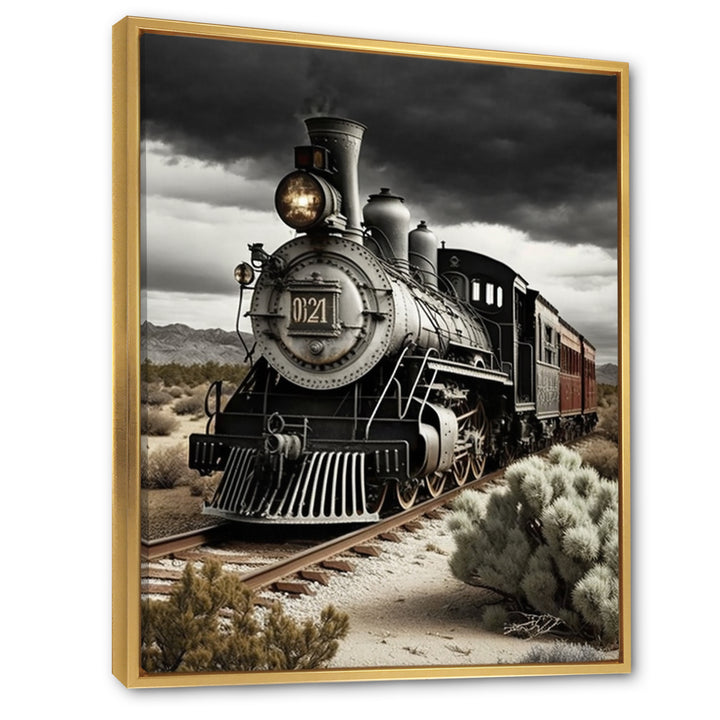 Train On The Track I - Transportation Train Canvas Wall Art