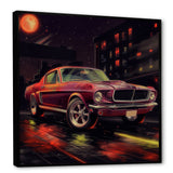 Red And Black Revving The Canvas - Cars American Muscle Canvas Wall Art