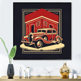 Red And Black Reflections Of Retro Cars - Cars Retro Canvas Wall Art