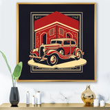 Red And Black Reflections Of Retro Cars - Cars Retro Canvas Wall Art