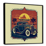 Green And Orange Reflections Of Retro Cars - Cars Retro Canvas Wall Art