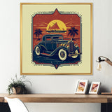 Green And Orange Reflections Of Retro Cars - Cars Retro Canvas Wall Art