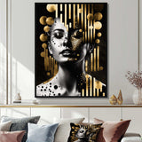 Golden Fluidity Of Womanhood I - Fashion Canvas Wall Art