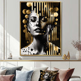 Golden Fluidity Of Womanhood I - Fashion Canvas Wall Art