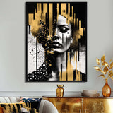 Golden Fluidity Of Womanhood II - Fashion Canvas Wall Art