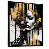 Golden Fluidity Of Womanhood II - Fashion Canvas Wall Art