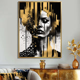 Golden Fluidity Of Womanhood II - Fashion Canvas Wall Art