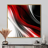 Red Black Infinite Ripples I - Abstract Canvas Wall Art