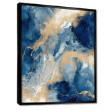 Blue And White Abstracted Liquid Art III - Abstract Canvas Wall Art