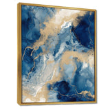 Blue And White Abstracted Liquid Art III - Abstract Canvas Wall Art