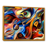 Abstract Music and Rhythm Framed Canvas Vibrant Gold - 1.5" Thick