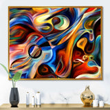 Abstract Music and Rhythm Framed Canvas Vibrant Gold - 1.5" Thick