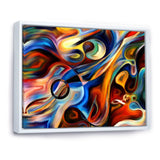 Abstract Music and Rhythm Framed Canvas Matte White - 1.5" Thick