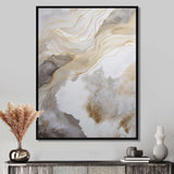 Gold And Grey Abstracted Line Artistry V - Abstract Canvas Wall Art