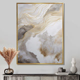 Gold And Grey Abstracted Line Artistry V - Abstract Canvas Wall Art