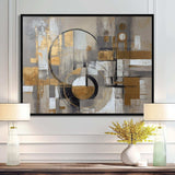 Gold And Grey Radical Simplicity I - Abstract Canvas Wall Art