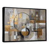 Gold And Grey Radical Simplicity I - Abstract Canvas Wall Art