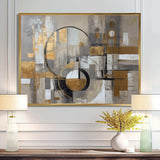 Gold And Grey Radical Simplicity I - Abstract Canvas Wall Art