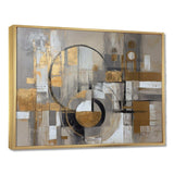 Gold And Grey Radical Simplicity I - Abstract Canvas Wall Art