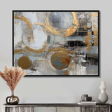 Gold And Grey Radical Simplicity II - Abstract Canvas Wall Art