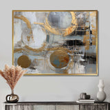 Gold And Grey Radical Simplicity II - Abstract Canvas Wall Art