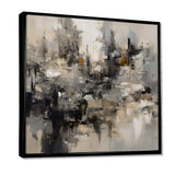 Grey Black Inner Worlds Of Marble I - Abstract Canvas Wall Art