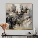 Grey Black Inner Worlds Of Marble I - Abstract Canvas Wall Art