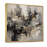 Grey Black Inner Worlds Of Marble I - Abstract Canvas Wall Art