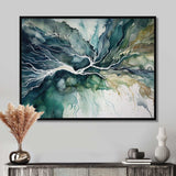 Green Blue Marbled Dreamscape II - Abstract Canvas Wall Art