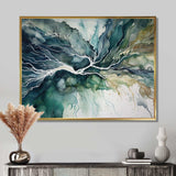 Green Blue Marbled Dreamscape II - Abstract Canvas Wall Art