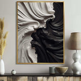 Black White Marbled Dreamscape I - Abstract Canvas Wall Art