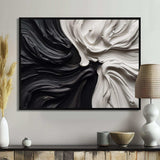 Black White Marbled Dreamscape IV - Abstract Canvas Wall Art