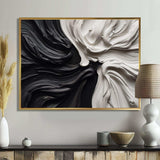 Black White Marbled Dreamscape IV - Abstract Canvas Wall Art