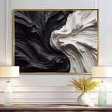 Black White Marbled Dreamscape V - Abstract Canvas Wall Art