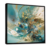 Turquoise Yellow Captivating Liquid Ink - Abstract Canvas Wall Art