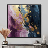 Purple And Blue Movements In Paint III - Abstract Canvas Wall Art