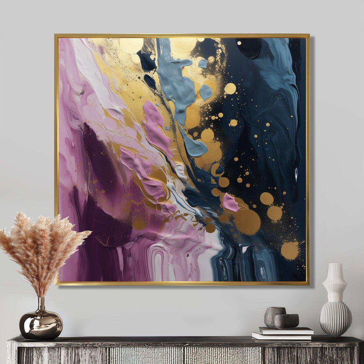 Purple And Blue Movements In Paint III - Abstract Canvas Wall Art