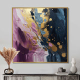 Purple And Blue Movements In Paint III - Abstract Canvas Wall Art