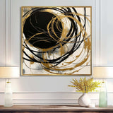 Black And Gold The Art Of Chaos V - Abstract Canvas Wall Art