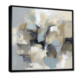 Beige And Grey Unbounded Creativity I - Abstract Canvas Wall Art