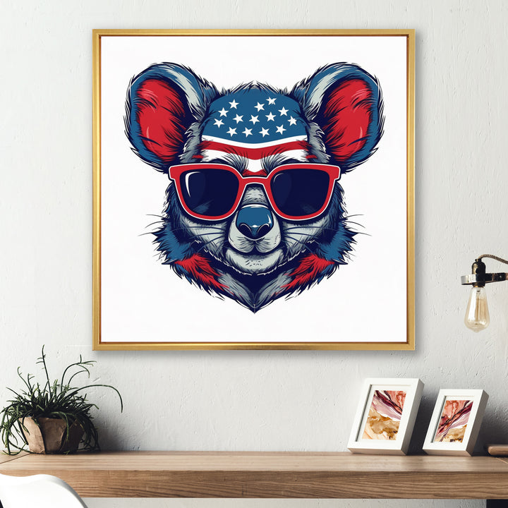 Blue Red Koala Wearing Sunglasses - Koala Large Canvas Wall Art