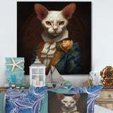 White Fancy Cat - Cat Large Canvas Wall Art
