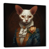 White Fancy Cat - Cat Large Canvas Wall Art