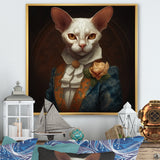 White Fancy Cat - Cat Large Canvas Wall Art
